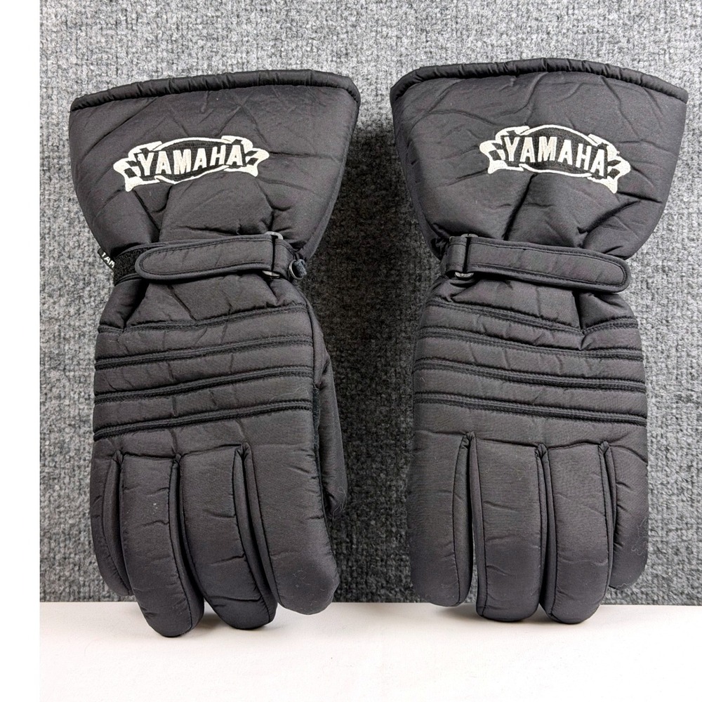 Vintage Yamaha Snowmobile Motorcycle Gauntlet Long Gloves XL Black SGL-99NYL-GL